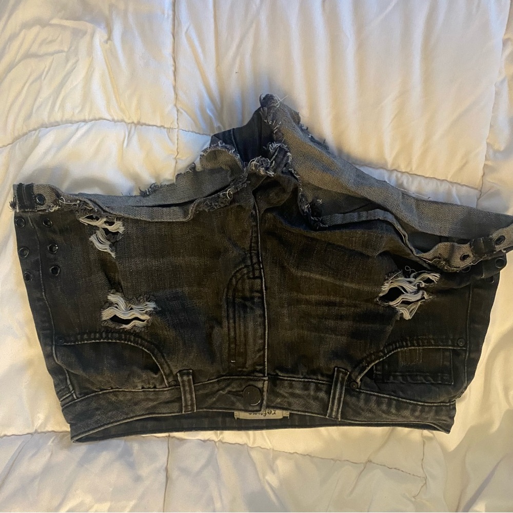 Mini Distressed Black Denim Jean shorts